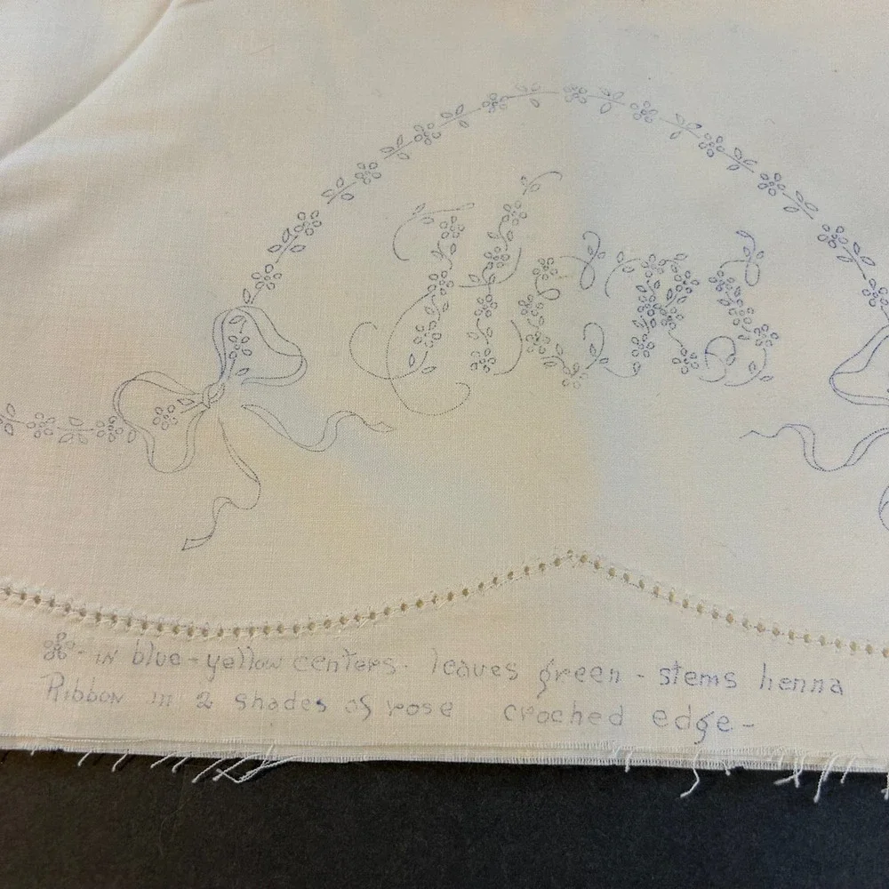 Vintage‎ His & Hers Stamped Pillow Tubing To Embroider 64x21 #1018 NOSWT